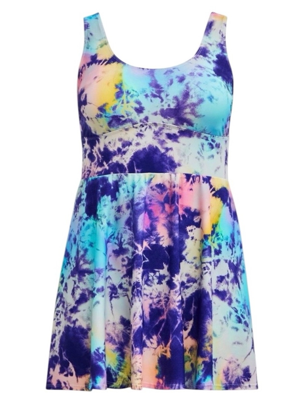 Torrid Swim Dress Fun Tie Dye Scoop Neck Wireless Brief Size 2